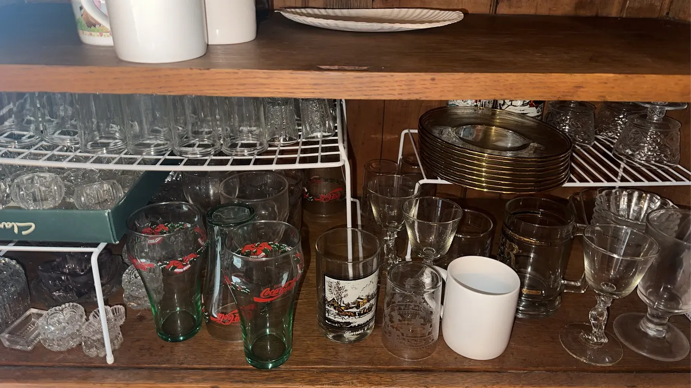 Glassware, etc. – vintage Currier and Ives and more