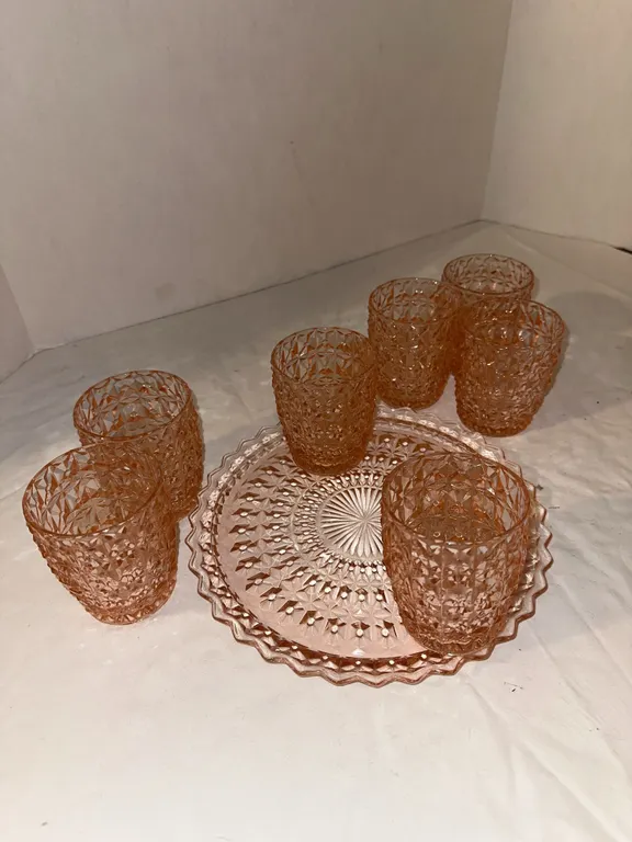 Pink depression glass