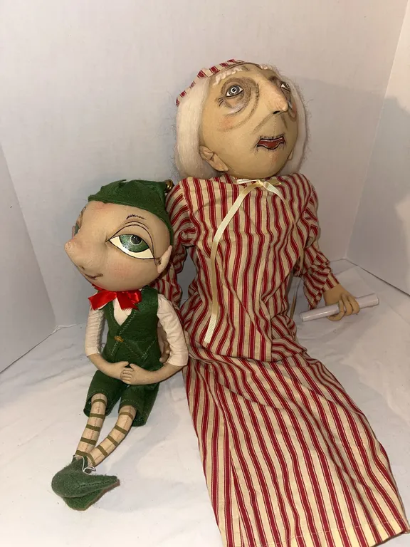 Rare extra large Joe Spencer Scrooge doll and elf