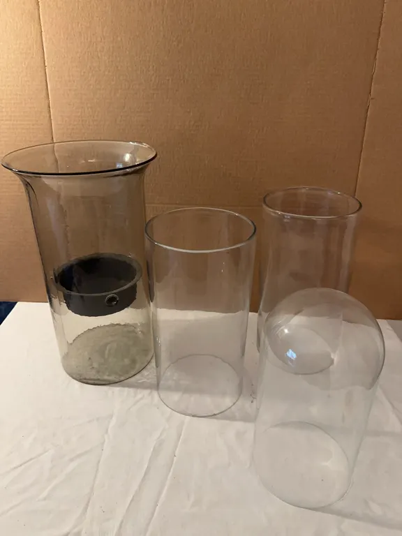 Glass hurricane / candle holders