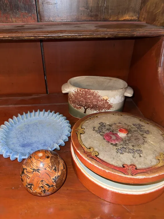 Antique box, artisan pottery