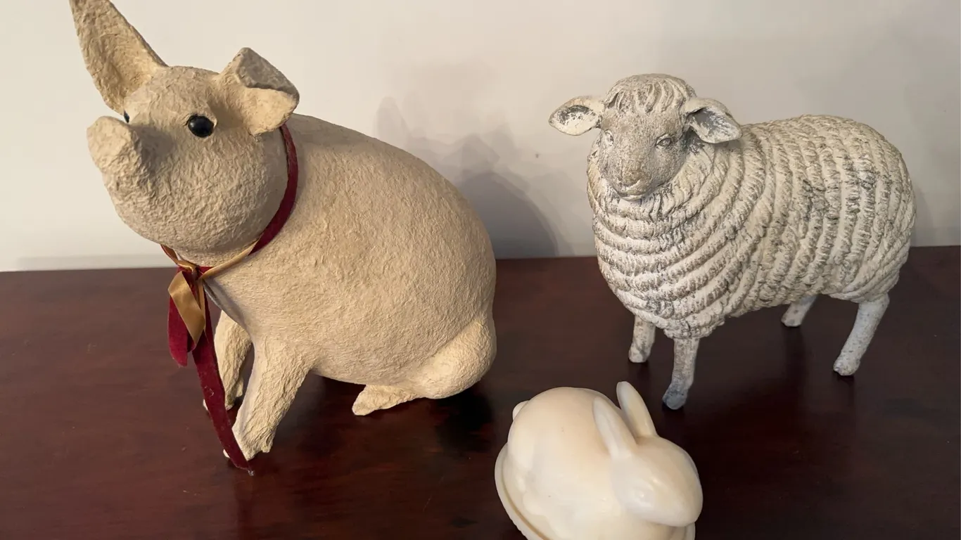 Farm animals-paper mache etc