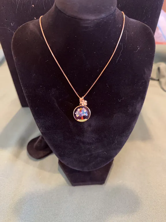 14k gold necklace and charm