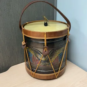 The Old Drum Shop Eagle Motif Ice Bucket Aluminum Interior