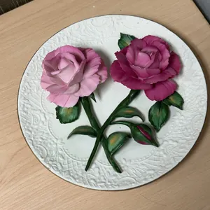 Franklin Mint Capodimonte Lavender Roses Porcelain Plate