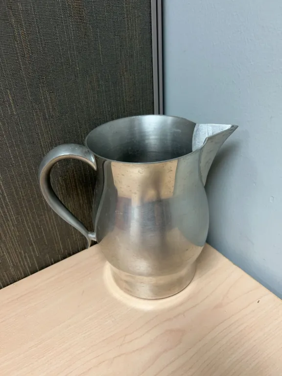 Woodbury Pewterers Pewter Water Pitcher with Curved Handle