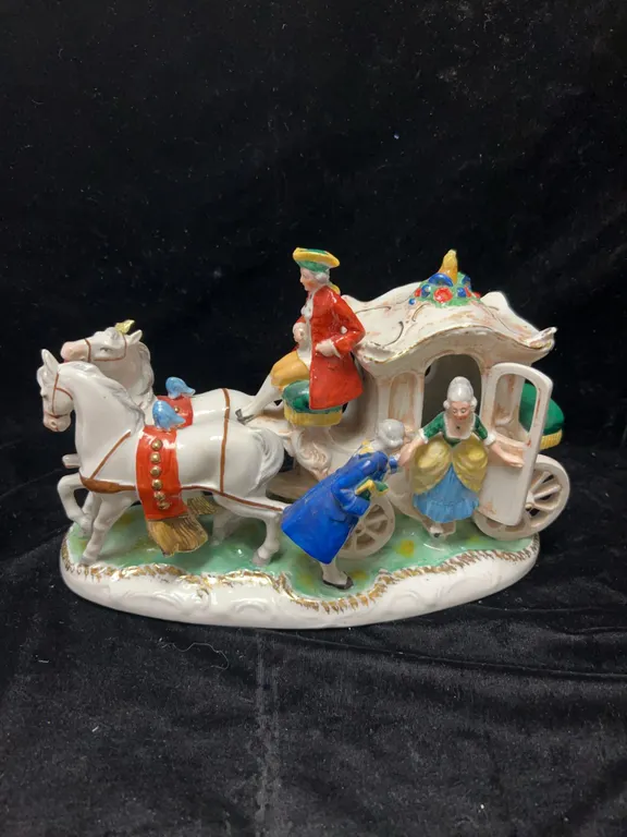 Porcelain Carriage Figurine H & Co. Bavaria Marked