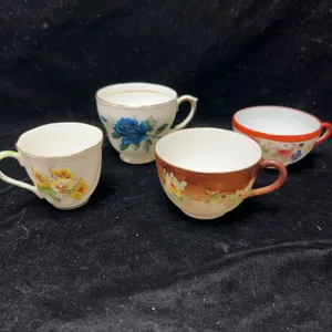 Floral Porcelain Teacups, 4 Makers Inc. Duchess
