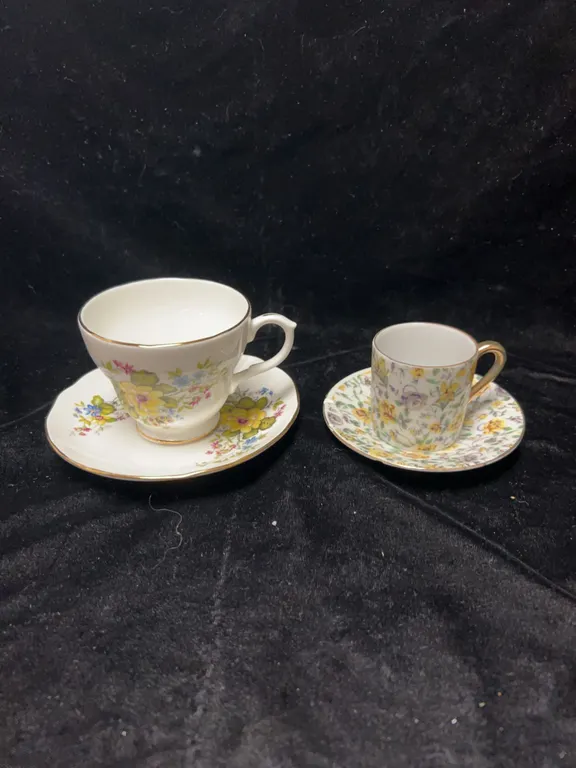 Duchess Rhona Bone China Cup Saucer and Floral Demitasse Set