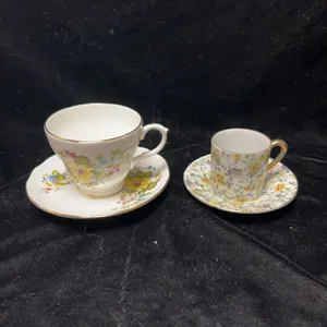 Duchess Rhona Bone China Cup Saucer and Floral Demitasse Set