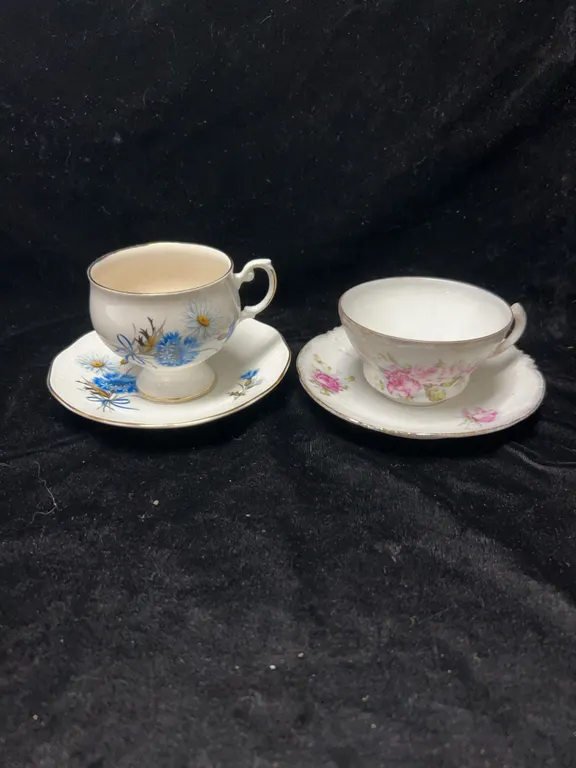Royal Dover and Habsburg China Tea Cup and Saucer Sets