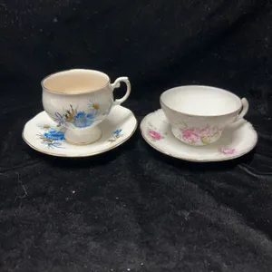 Royal Dover and Habsburg China Tea Cup and Saucer Sets