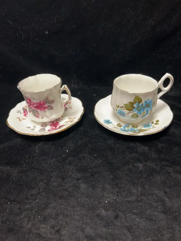 Hammersley and Royal Dover Bone China Teacup and Saucer Sets