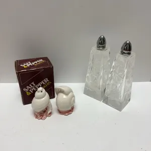 Two Salt and Pepper Shaker Sets, Glass and Ceramic