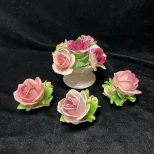 Thorley Bone China Rose Flower Figurine Group & German Set
