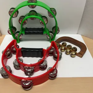 Four Handheld Tambourines and Sleigh Bells