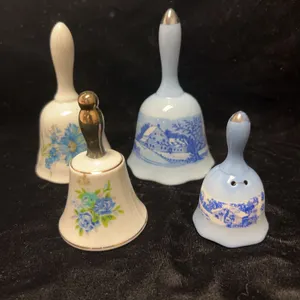 Porcelain Decorative Bell Collection with Floral and Scenic Designs