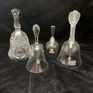 Four Assorted Glass Table Bells, Including Schmid France