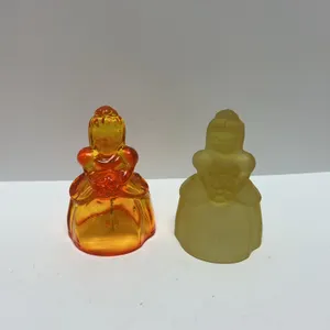 Glass Lady Head Bells Amberina and Frosted Finish