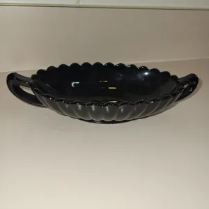 1940s imperial glass pillar flute black glass pickled dish