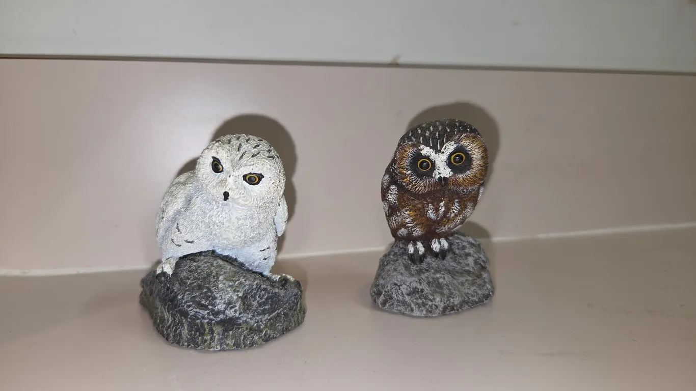 Charles Earnhardt Bronze Wildlife Collection Owl Figurines Assorted Lot of 2