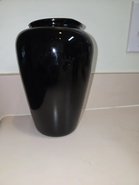 Antique Black Amethyst Ginger Jar/ Urn Vases