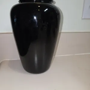 Antique Black Amethyst Ginger Jar/ Urn Vases