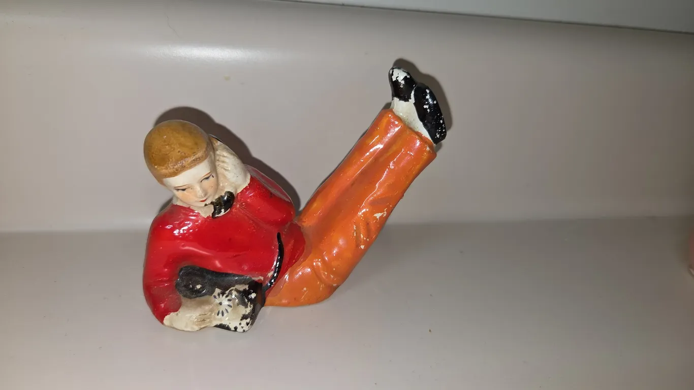 Midcentury Porcelain teenage boy on phone