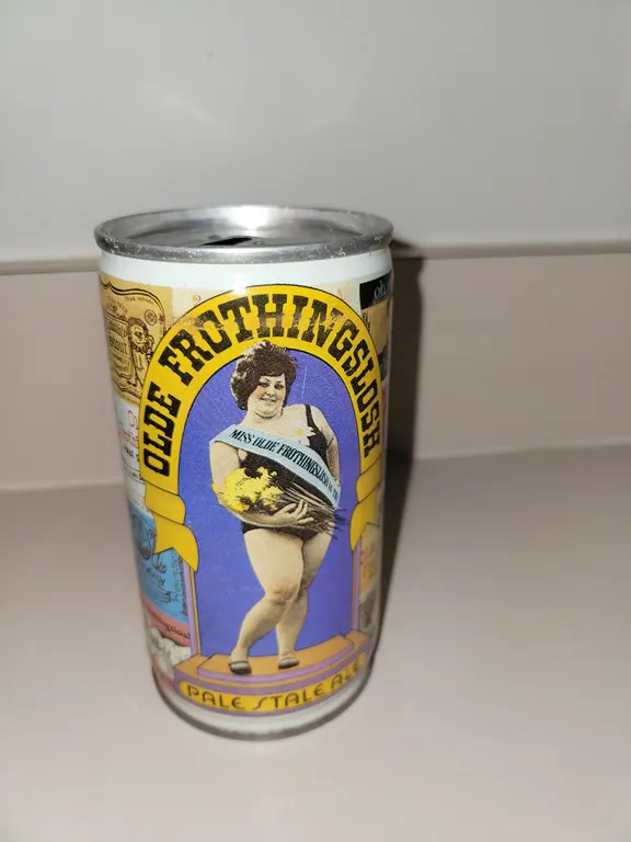 vintage Olde Frothingslosh Pale Stale Ale novelty beer can produced by the Pittsburgh Brewing Compan