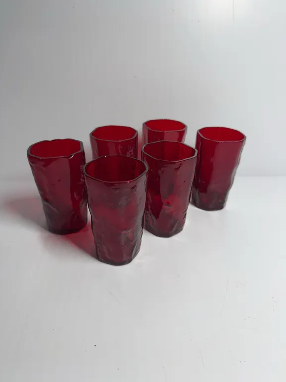 6 pieces of Morgantown crinkle juice glasses