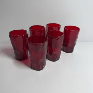 6 pieces of Morgantown crinkle juice glasses