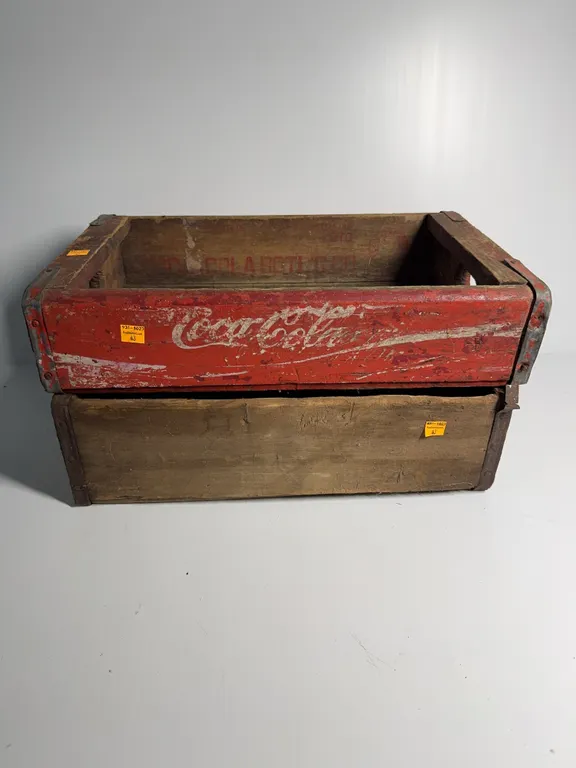 Wooden Coca-Cola and Canada Dry drink carriers