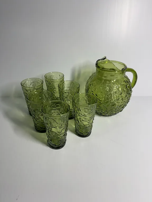 Green Seneca Driftwood pitcher and glass set
