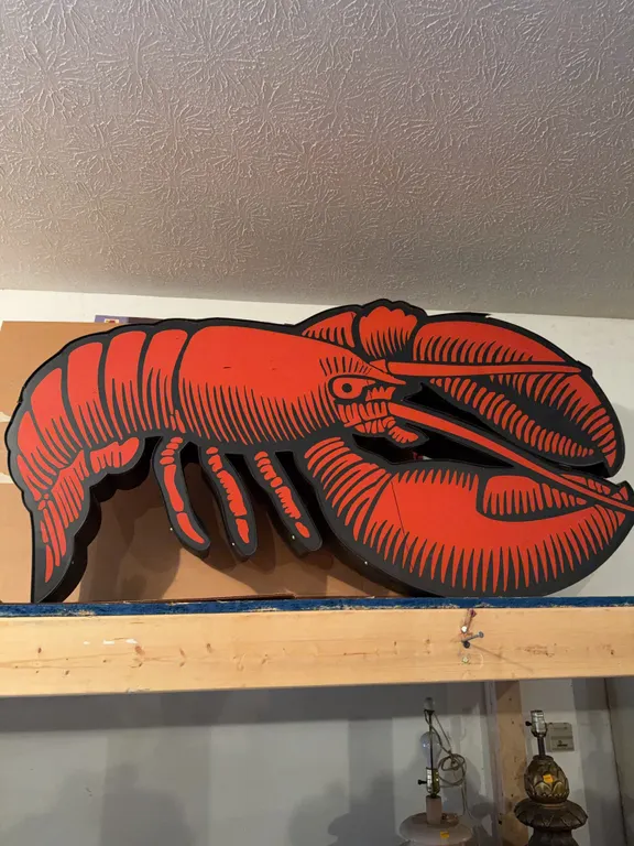 Large Red Lobster Sign 66� x 33� x 8�