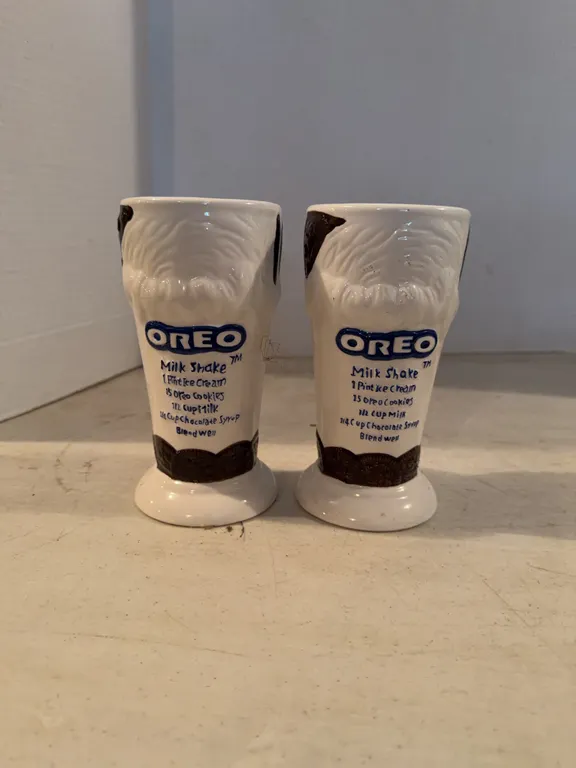 Two Oreo Milkshake Glasses