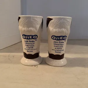 Two Oreo Milkshake Glasses