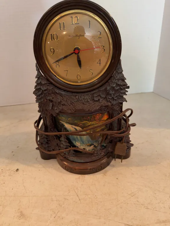 Clock With Waterfall Scene