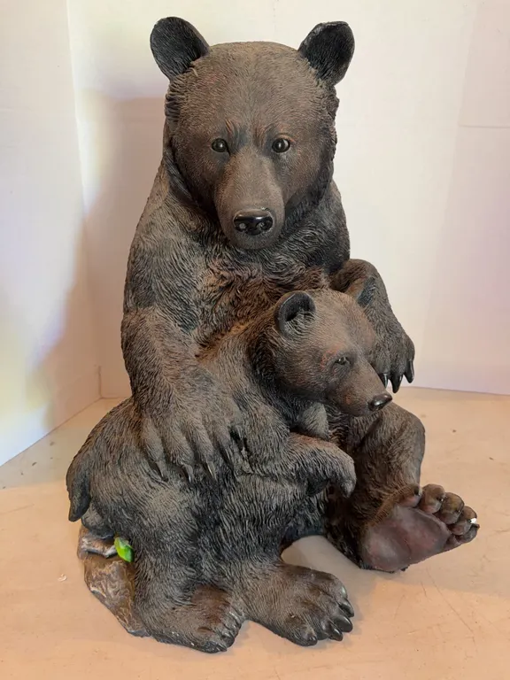 Bear With Cub Statue 22� Tall