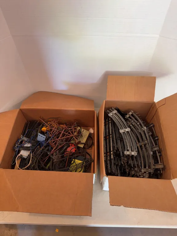 Lot Of Train Tracks And Train Set Props