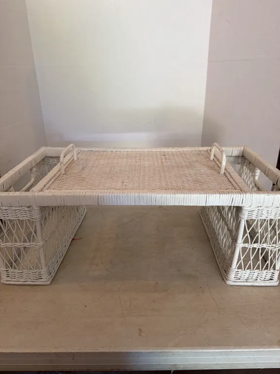 White Painted Wick Basket 26�x10�