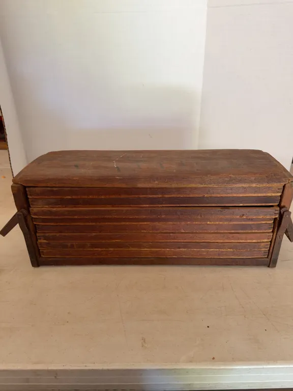 Wooden Antique Tiered Storage Tray Carrier