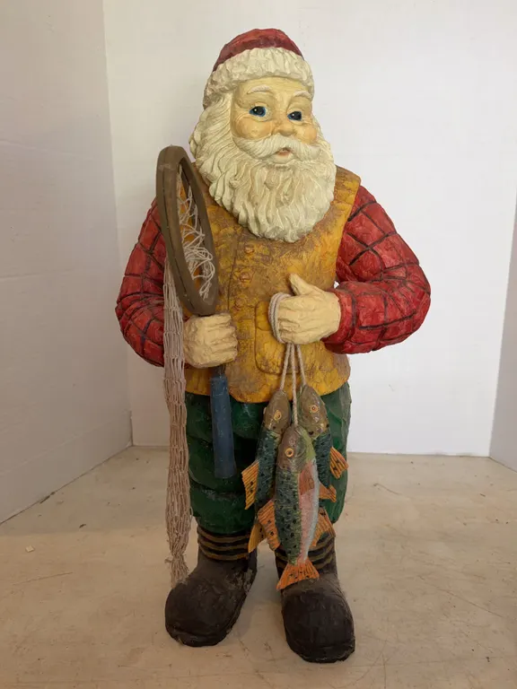 Santa Fishing Statue 21� Tall