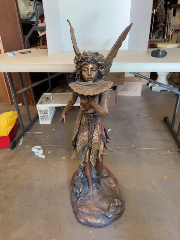 Fairy With Seashell Statue 37�