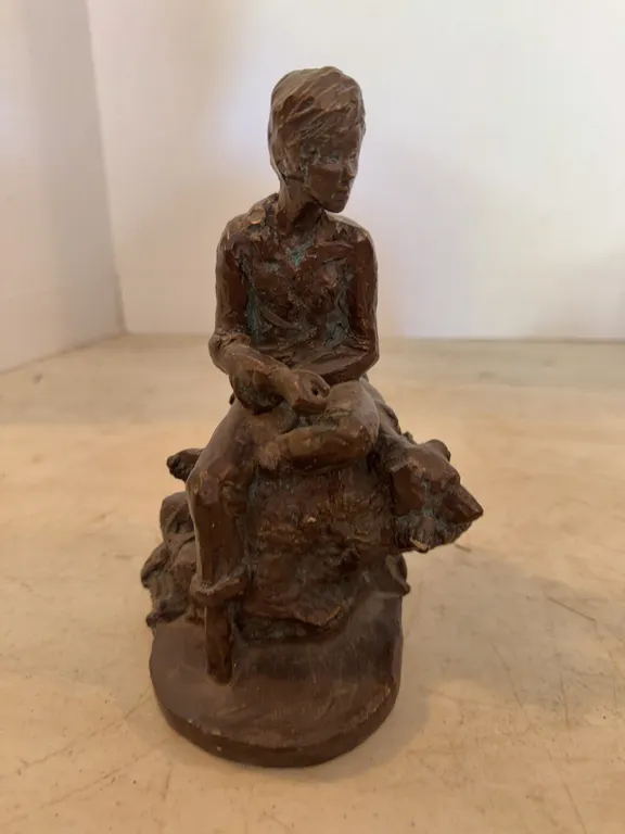 Person Sitting 8� Statue