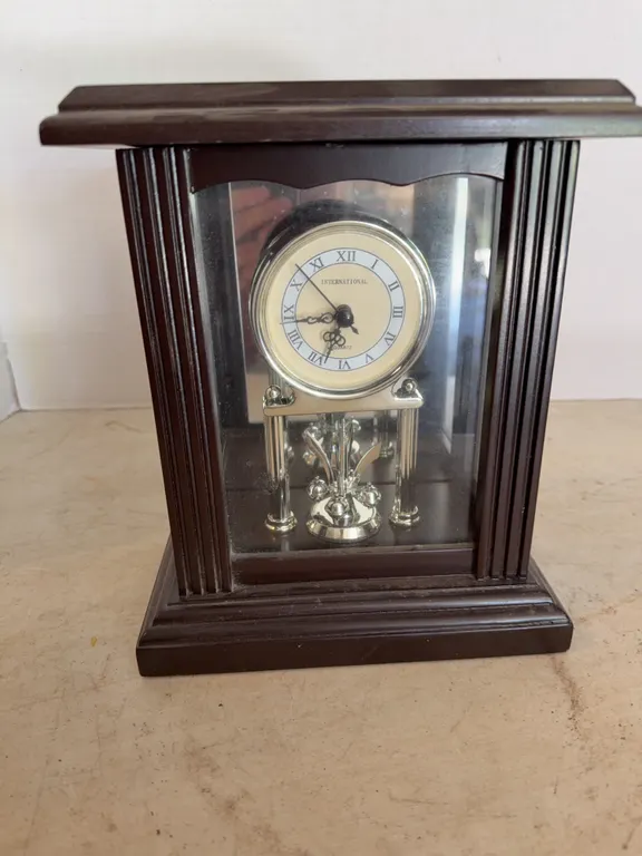 International Clock In Wooden And Glass Case 10�