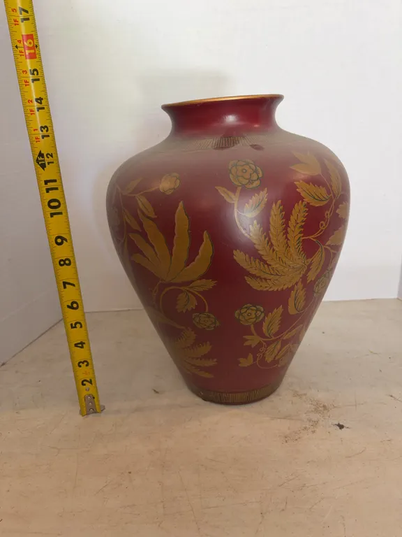 Vintage Red & Gold Vase