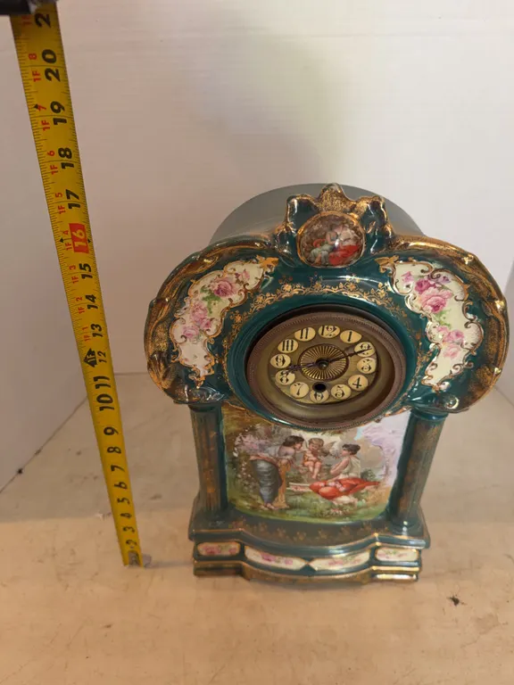 Vintage Ceramic Painted Clock