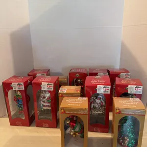 12 European Style Hand Painted Glass Ornaments And Electric Guitar String Lights