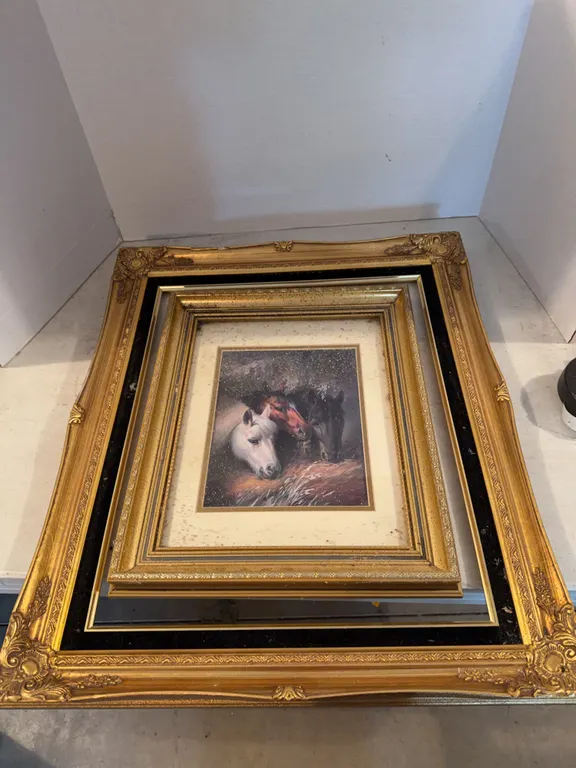 2 Golden Picture Frames 17�x 14� and 25�x 21�