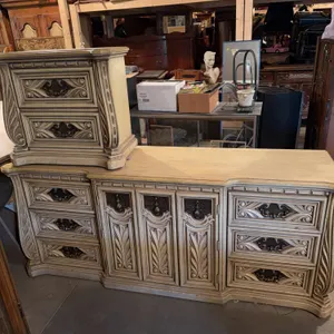 Large Vintage Dresser(72�x 32�x 20�) With Separate Piece(26�x 17�x 25�) (Heavy)